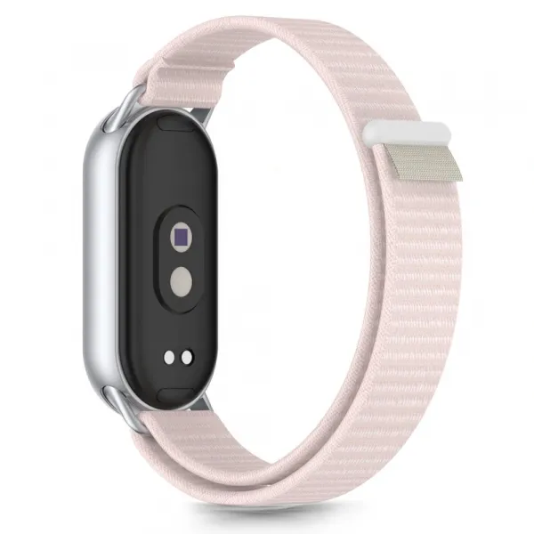 Tech-Protect Nylon Stripe remienok na Xiaomi Smart Band 8 / 9 / 10, pink/grey