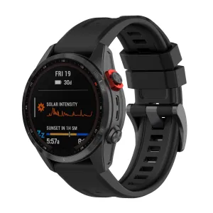 BStrap Silicone Carson remienok na Garmin Fenix 5 / 6 / 6 Pro / 7 / 8 / E 47mm, black