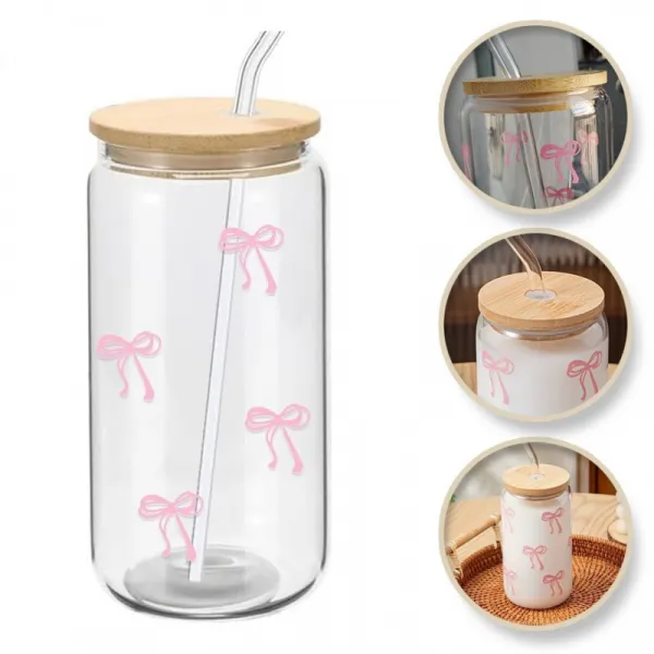 Livefy pohár so slamkou SlimBowy 450ml, ružový