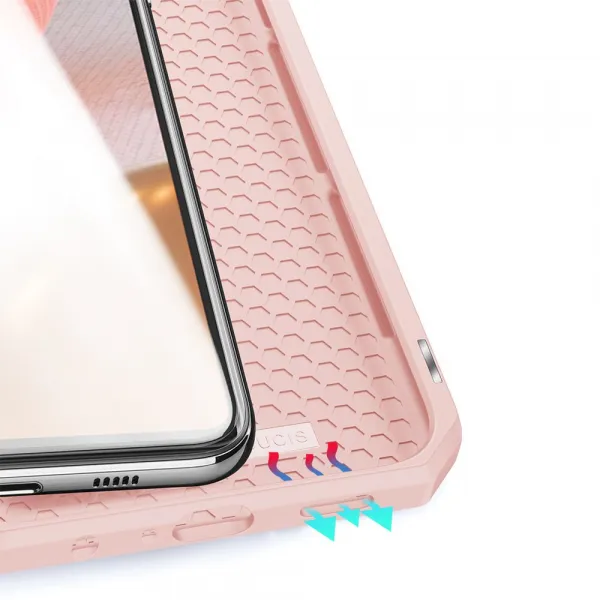 DUX DUCIS Skin X knižkové kožené puzdro na Samsung Galaxy A72 4G, ružové
