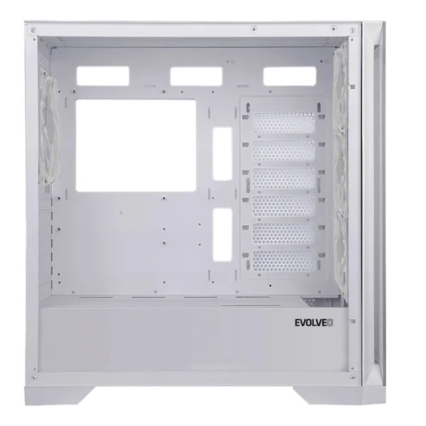EVOLVEO Ptero Q2G, skříň ATX, 4x ARGB ventilátor, čelní+boční panel sklo, bílá