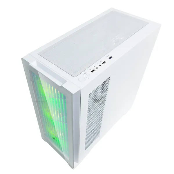 EVOLVEO Ptero Q2G, skříň ATX, 4x ARGB ventilátor, čelní+boční panel sklo, bílá
