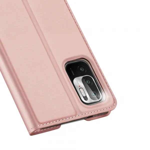 Dux Ducis Skin Pro knižkové kožené puzdro na Xiaomi Redmi Note 10 5G / Poco M3 Pro, ružové