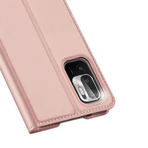 Dux Ducis Skin Pro knižkové kožené puzdro na Xiaomi Redmi Note 10 5G / Poco M3 Pro, ružové