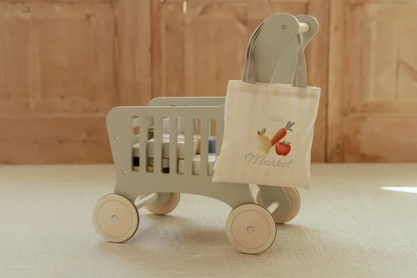 LITTLE DUTCH Vozík nákupný s doplnkami drevený