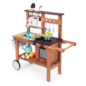 ECOTOYS Dřevěná kuchyňka pro děti MASTER II hnědá