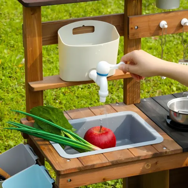 ECOTOYS Dřevěná kuchyňka pro děti MASTER II hnědá