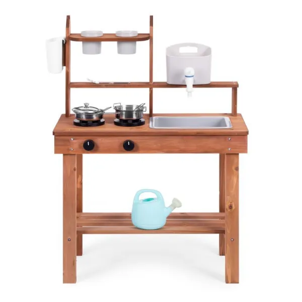 ECOTOYS Dřevěná kuchyňka pro děti MASTER hnědá