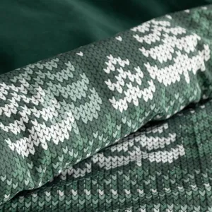 Posteľná súprava CLOVER biela / tmavozelená