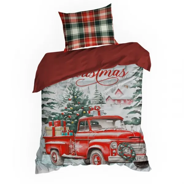 Posteľná súprava XMAS biela / červená
