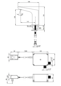 DEANTE - Hiacynt chróm - Umývadlová batéria senzorová, bez regulácie teploty - 230/6V BQH_028V