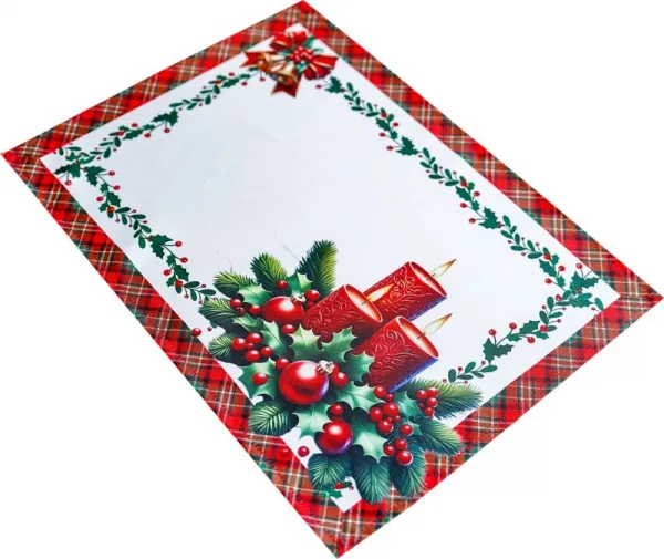 DomTextilu Vianočnýobrusbielysčerveno-zelenoukárovanoubordúrouasviečkamiŠírka:50cm|Dĺžka:100cm 70004_125951 červená