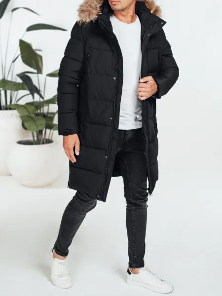 Prešívaná dlhá parka pre pánov
