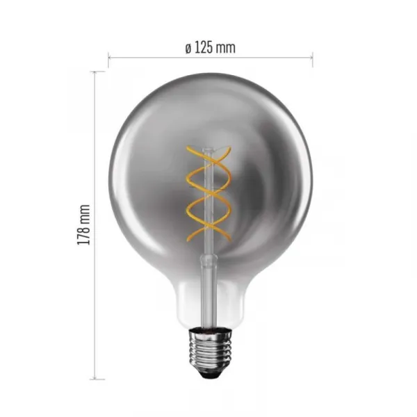 EMOS LED žiarovka DECO dymová G125 teplá biela