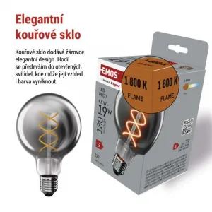 EMOS LED žiarovka dekoratívna DYMOVÁ G95 teplá biela