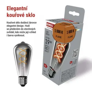 EMOS LED žiarovka DECO dymová ST64 teplá biela