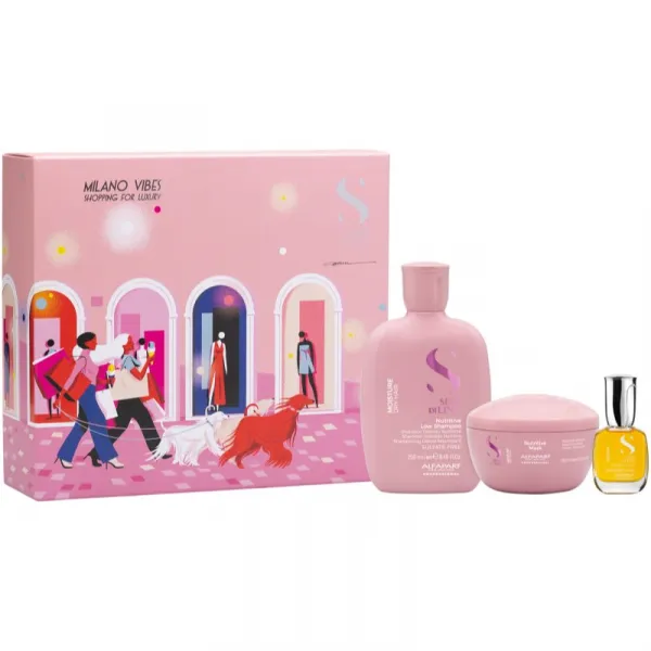 Alfaparf Milano Semi di Lino Moisture Holiday Kit darčeková sada pre intenzívnu hydratáciu 3 ks