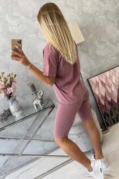 Legínovo Súprava top+legíny tmavoružová Farba: Ružová, Veľkosť: UNI