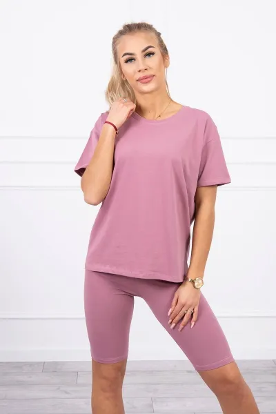 Legínovo Súprava top+legíny tmavoružová Farba: Ružová, Veľkosť: UNI