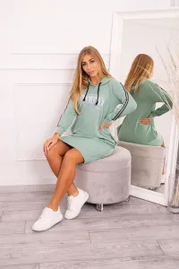 Legínovo Šaty s reflexnou potlačou tmavé mätové Farba: Mätová, Veľkosť: UNI