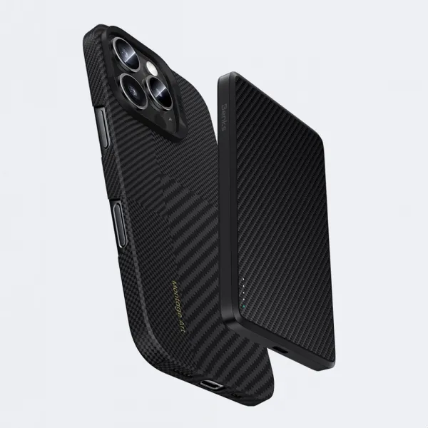 Benks Montage Magnetic Armor Air Kevlar obal PC Frame, iPhone 16, čierny