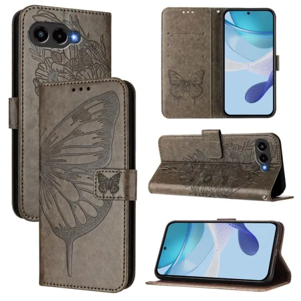 ART BUTTERFLY Peňaženkový obal pre T Phone 3 šedý