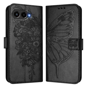 ART BUTTERFLY Peňaženkový obal pre T Phone 3 čierny