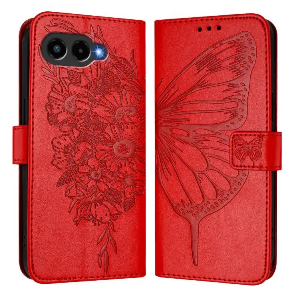 ART BUTTERFLY Peňaženkový obal pre T Phone 3 červený