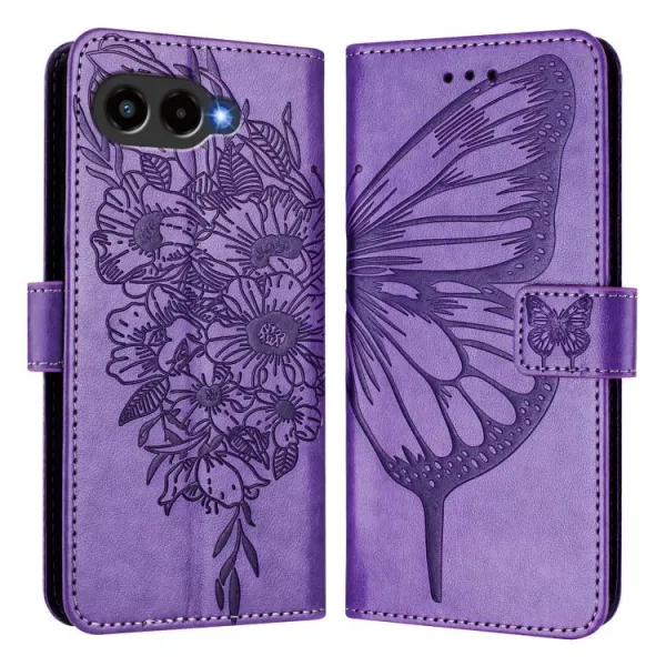 ART BUTTERFLY Peňaženkový obal pre T Phone 3 svetlofialový