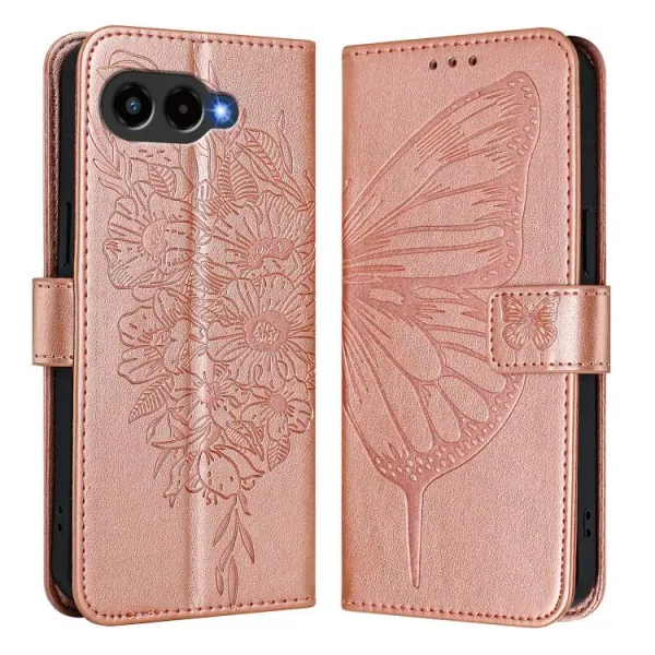 ART BUTTERFLY Peňaženkový obal pre T Phone 3 ružový