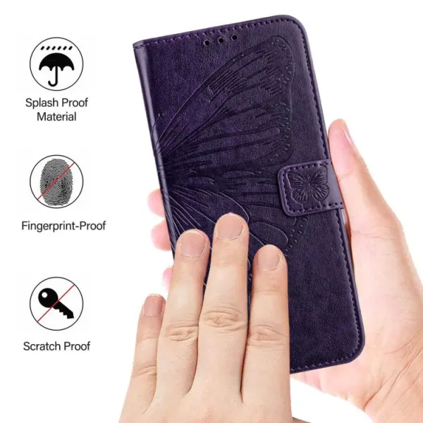 ART BUTTERFLY Peňaženkový obal pre T Phone 3 tmavofialový
