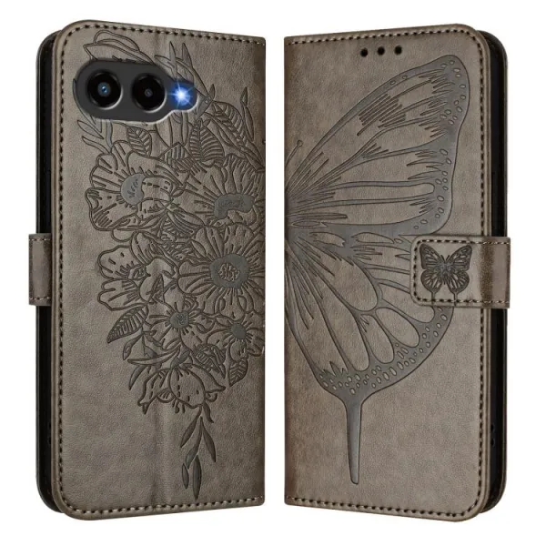 ART BUTTERFLY Peňaženkový obal pre T Phone 3 šedý