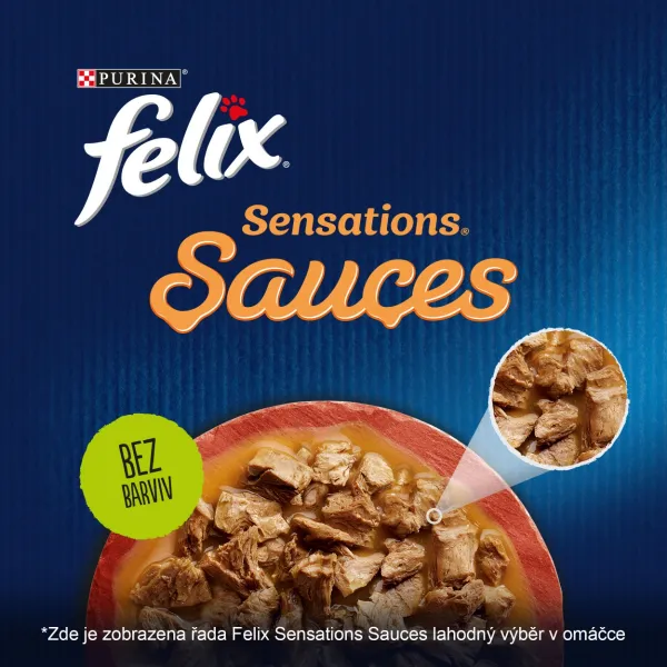 Felix Sensations Sauces kapsičky pre mačky morka, jahňacie v omáčke 4x85 g