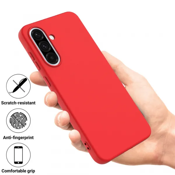 RUBBER Ochranný obal pre Samsung Galaxy A56 červený