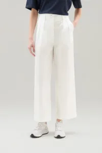Nohavice Woolrich Poplin Pant Plaster White