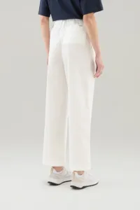Nohavice Woolrich Poplin Pant Plaster White