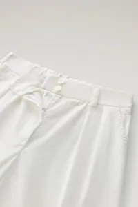 Nohavice Woolrich Poplin Pant Plaster White