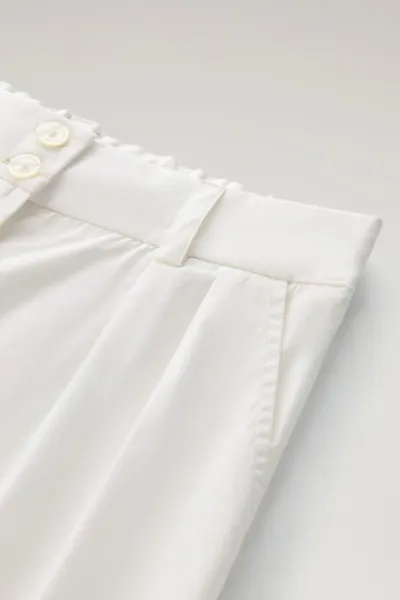 Nohavice Woolrich Poplin Pant Plaster White