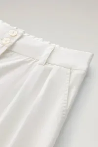 Nohavice Woolrich Poplin Pant Plaster White