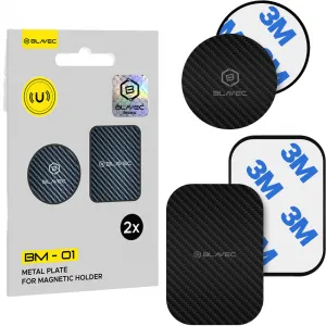 Blavec Metal Plate kovový pliešok pre magnetický držiak na mobil 2ks, carbon