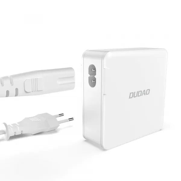 Dudao A100EU GaN sieťová nabíjačka 2x USB-C / 2x USB 100W, biela