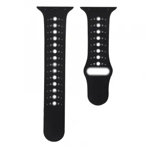 BStrap Silicone Sport remienok na Apple Watch 38/40/41mm, Black Gray (SAP007C02)