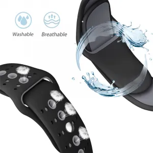 BStrap Silicone Sport remienok na Apple Watch 38/40/41mm, Black Gray (SAP007C02)