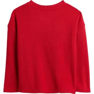 GAP V-LS COZY WAFFLE CREW Detské tričko, červená, veľkosť 2Y