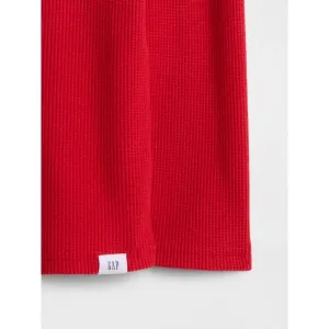 GAP V-LS COZY WAFFLE CREW Detské tričko, červená, veľkosť 2Y
