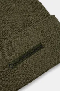 Čiapka Calvin Klein Jeans zelená farba, z tenkej pleteniny, K50K512452