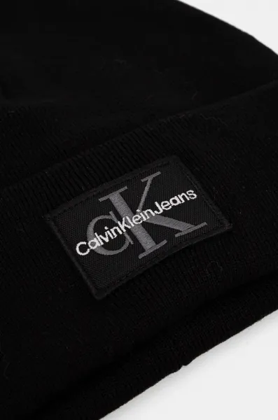 Čiapka Calvin Klein Jeans čierna farba, z hrubej pleteniny, K50K512455
