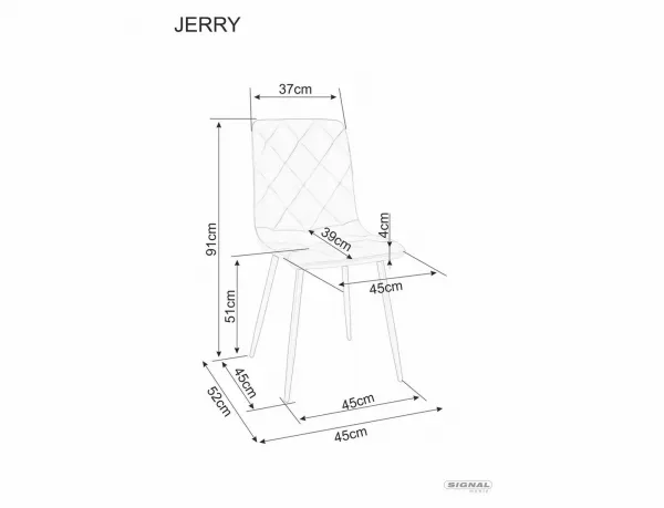 Signal Sametová jídelní židle Jerry šedá
