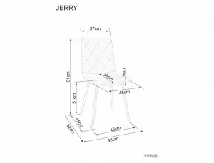 Signal Sametová jídelní židle Jerry šedá