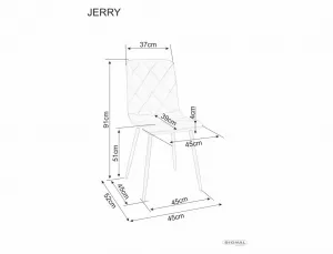 Signal Sametová jídelní židle Jerry černá